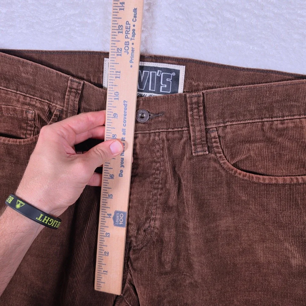 2 Pack! Levi's 514 Slim Straight Mens 34/30 Brown Corduroy Stretch Pants